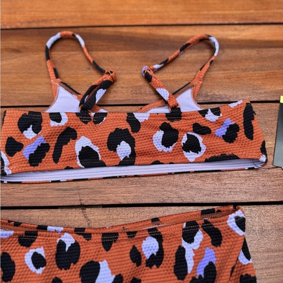 Art Class Orange and Black One Piece Swimsuit Leopard Print Size 8. NWT - Picture 8 of 8